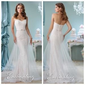 Strapless Creamy/White Wedding Gown from Enchanting by Mon Cheri